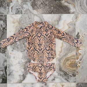 Girls Peachy Tribal Two-Piece Swim Set